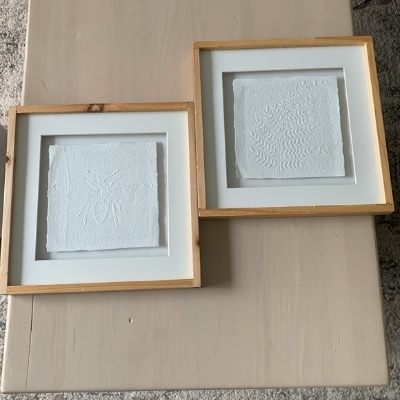 Threshold Pressed Paper Botanical Wall Art and bee set of‎ two wooden - Picture 7 of 15